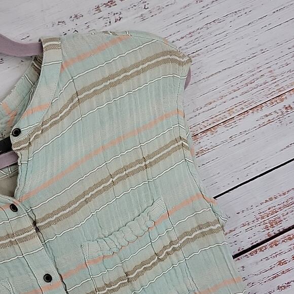 prAna Mint Plaid Button Front Buenos Dias T-Shirt Knee Length Dress Size Small - Picture 12 of 14